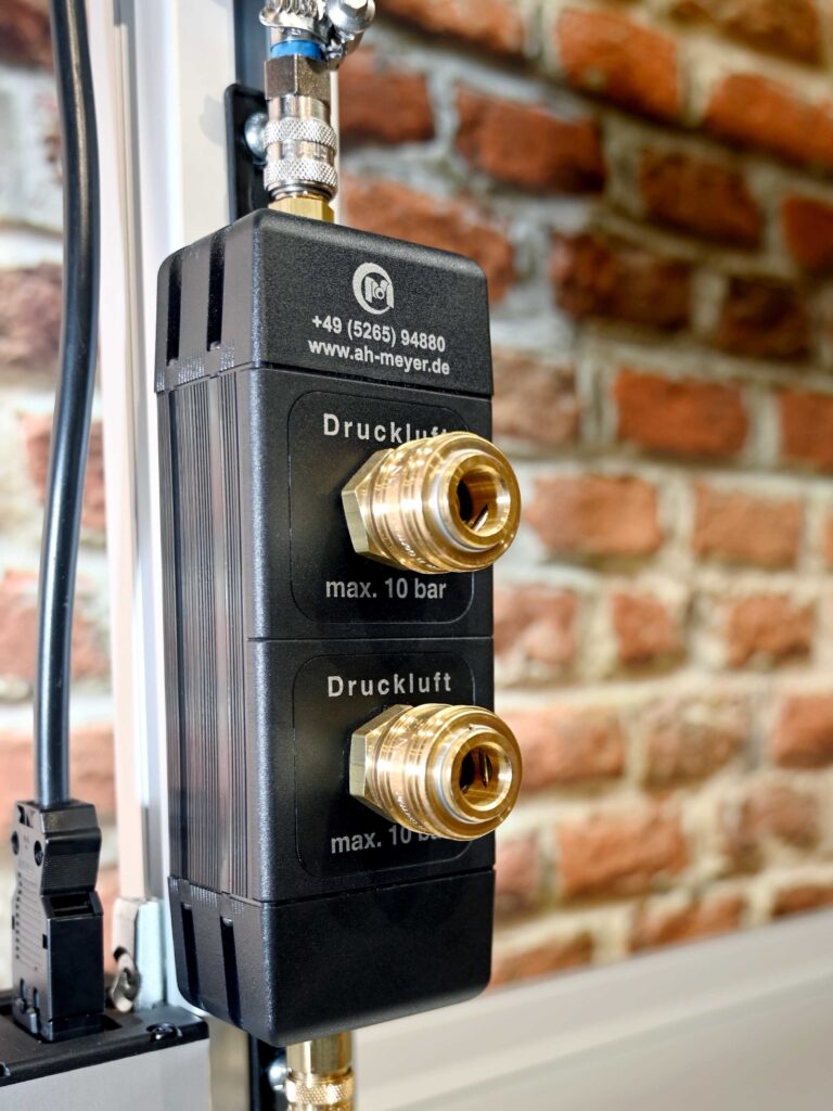 Druckluftkupplung angeschlossen