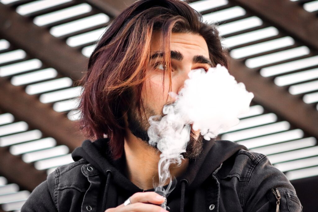 Mann am vapen