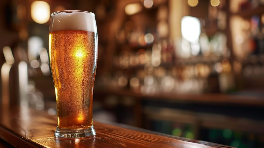 Beier im Glas auf einer Bar