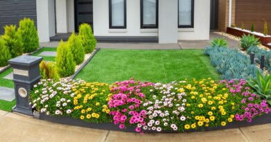 Modernes Haus mit Muelltonnenbox am Garagenbereich