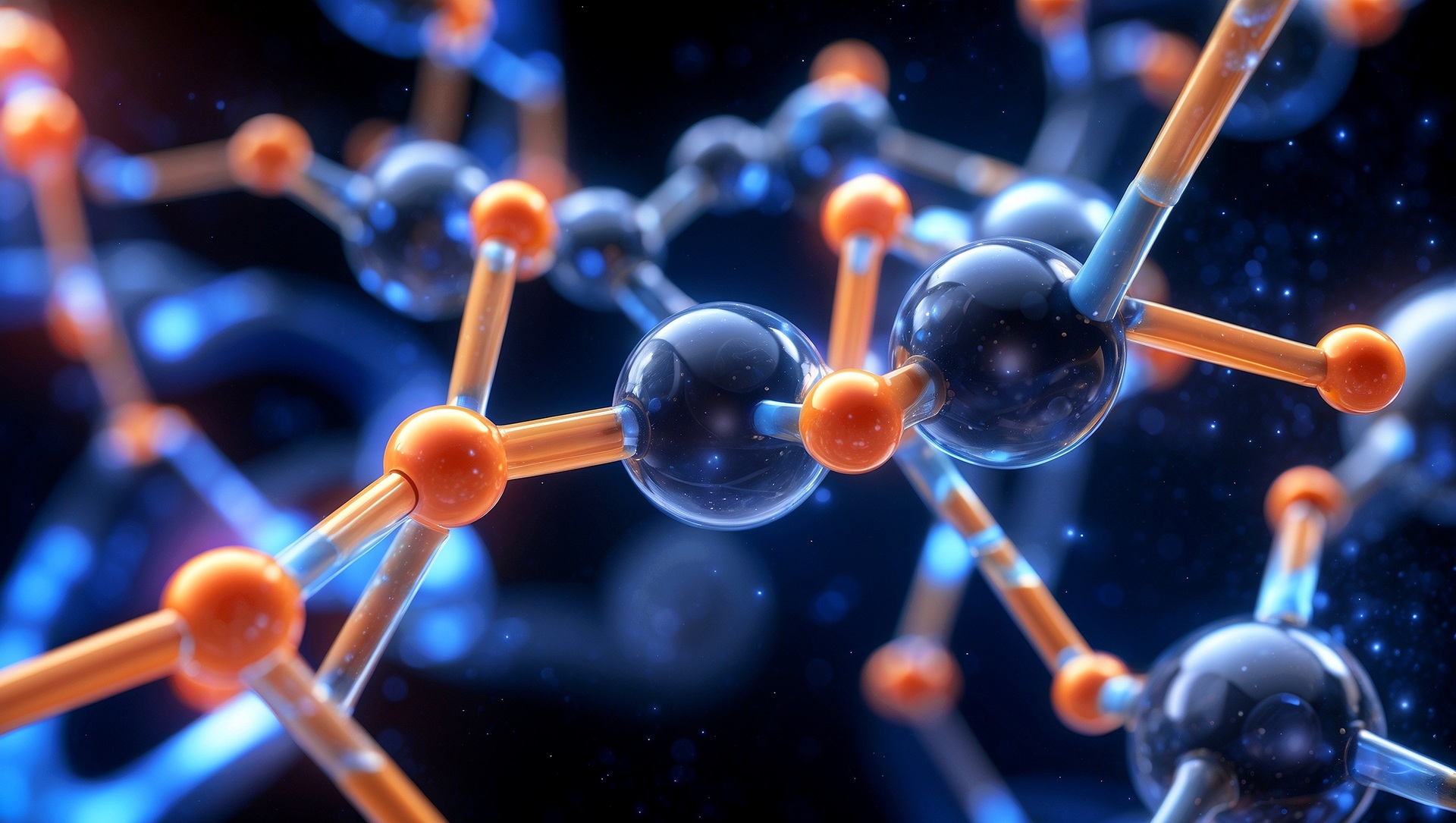 PVDF-Molekülstruktur als 3D-Visualisierung
