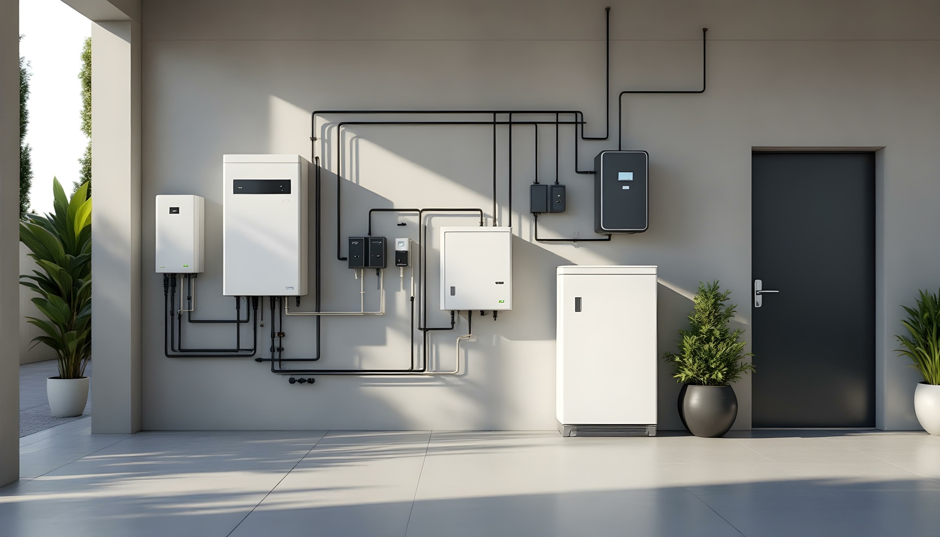 PV-Technikraum mit Energiespeicher | Deye Hybrid Wechselrichter