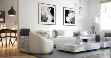 Design-Wohnzimmer in neutralen Farben | Geländerbefestigung
