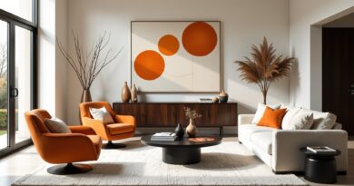 Skizzierte Wohnzimmer-Einrichtung mit Sofa und Dekoration | Bettbank